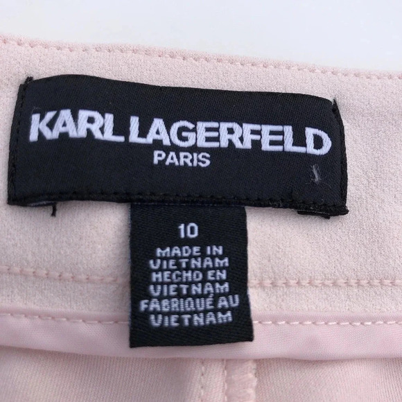 Karl Lagerfeld Paris color is Sherbet Pastel Pants/Trousers Gold Buttons Size 10 - Picture 3 of 7